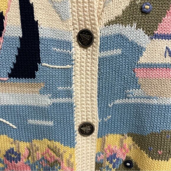 NORTHERN REFLECTIONS vintage Cottagecore cotton country cardigan sweater M - Picture 7 of 9